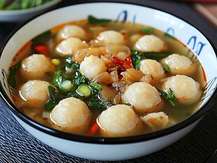 鲜香鱼丸汤 美味诱人