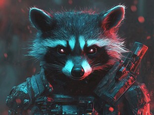 机甲浣熊 科幻风战斗萌物