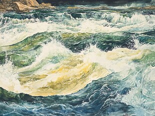 汹涌澎湃的河流波浪画面