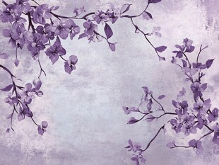 梦幻紫花枝条背景图