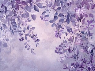 梦幻紫色花卉垂坠背景图