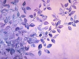 梦幻紫叶水彩画背景