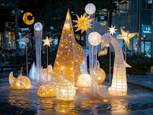 梦幻夜景星光璀璨装饰