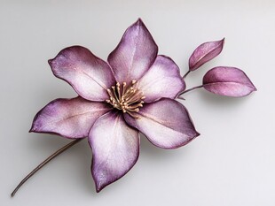 紫色铁线莲花朵特写