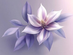 梦幻紫色花朵插画