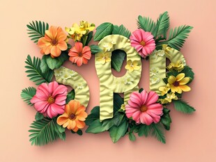 花卉环绕的 SPP 艺术设计