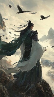 仗剑立山巅 长风伴飞鸟