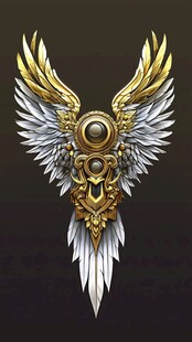 华丽双翅金属徽章图案