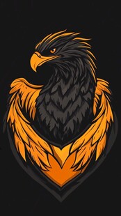 霸气黑橙相间雄鹰图案