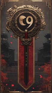 古风神秘太极图案装饰宝剑