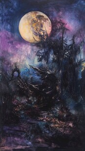 月夜下的奇幻神秘森林