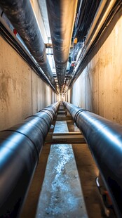 地下管道通道内部景象