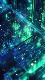 科技感电路数字世界图景