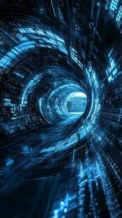 科技感数据隧道视觉效果