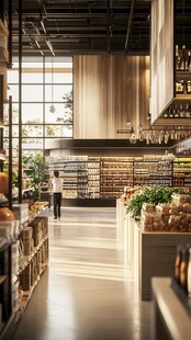 现代风格超市内部场景