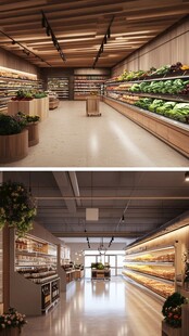 现代风格超市内部场景展示