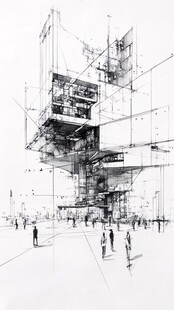 未来感建筑设计草图