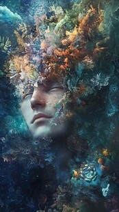 梦幻海底融合人脸艺术图