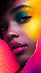 绚丽彩妆美女的梦幻容颜