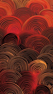 红色波纹抽象艺术图案