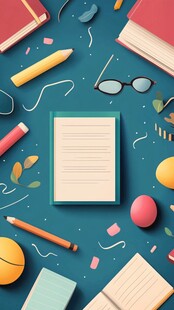 创意文具与书籍的趣味组合