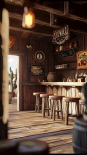 复古西部风情的木质酒吧