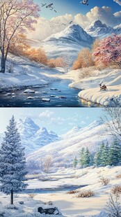 冬日梦幻雪景风光