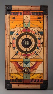 复古几何图案装饰木质物件