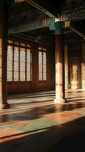 古建厅堂内的光影之美