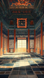 古雅中式宫殿内景