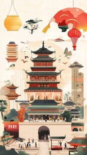 古风建筑绘景展现传统韵味