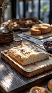 阳光洒落的美味面包盛宴