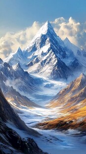 壮丽雪山风光图