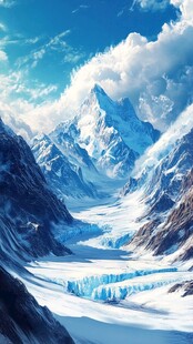 壮丽雪山冰川奇幻美景
