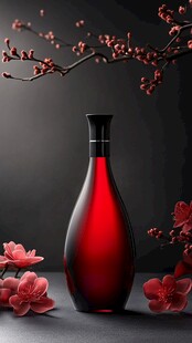 红瓶配繁花 雅致东方韵