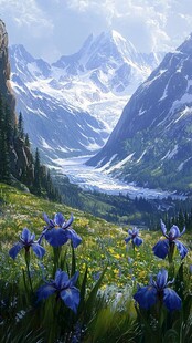 高山花海中的梦幻自然景观