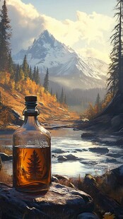 山间瓶中酒 秋色映美景