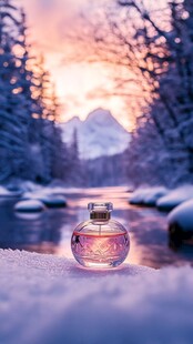 雪境中的梦幻香水瓶