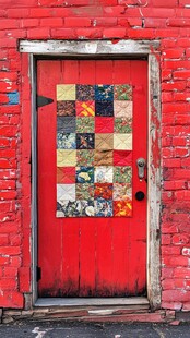 红门拼布装饰 复古又别致