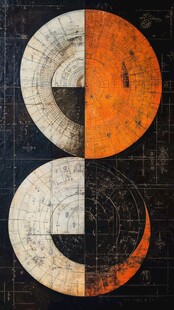 复古风格双圆形图案艺术