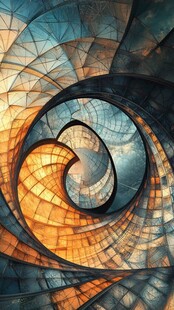 绚丽螺旋几何抽象艺术图案