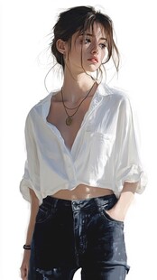 时尚休闲风女生穿搭展示