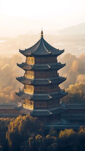 秋日古塔尽显古韵之美