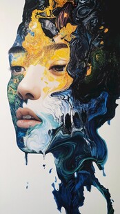 抽象人脸创意艺术画作