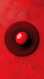 红色圆盘上的亮眼红珠