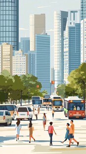 城市街头的热闹日常