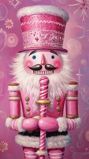 粉色胡桃夹子士兵插画