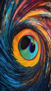 梦幻炫彩眼形羽毛旋涡