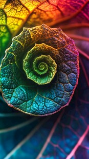 多彩螺旋叶片微观之美