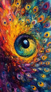 梦幻孔雀眼艺术绘画